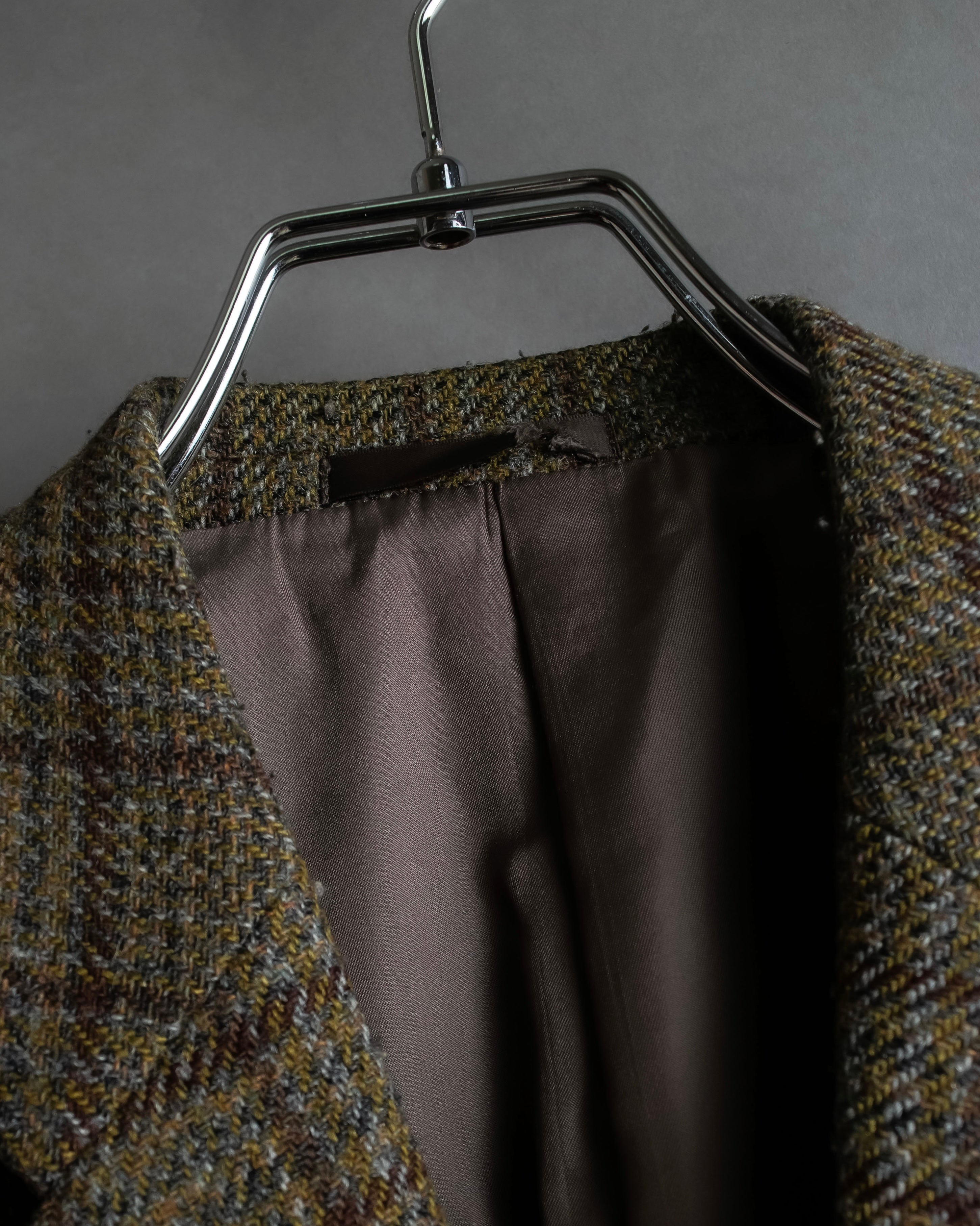 "BURBERRYS" Elbow patch design gun club check tweed jacket