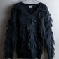 "JUNYA WATANABE COMME des GARCONS" Fringe design brushed V-neck knit pullover