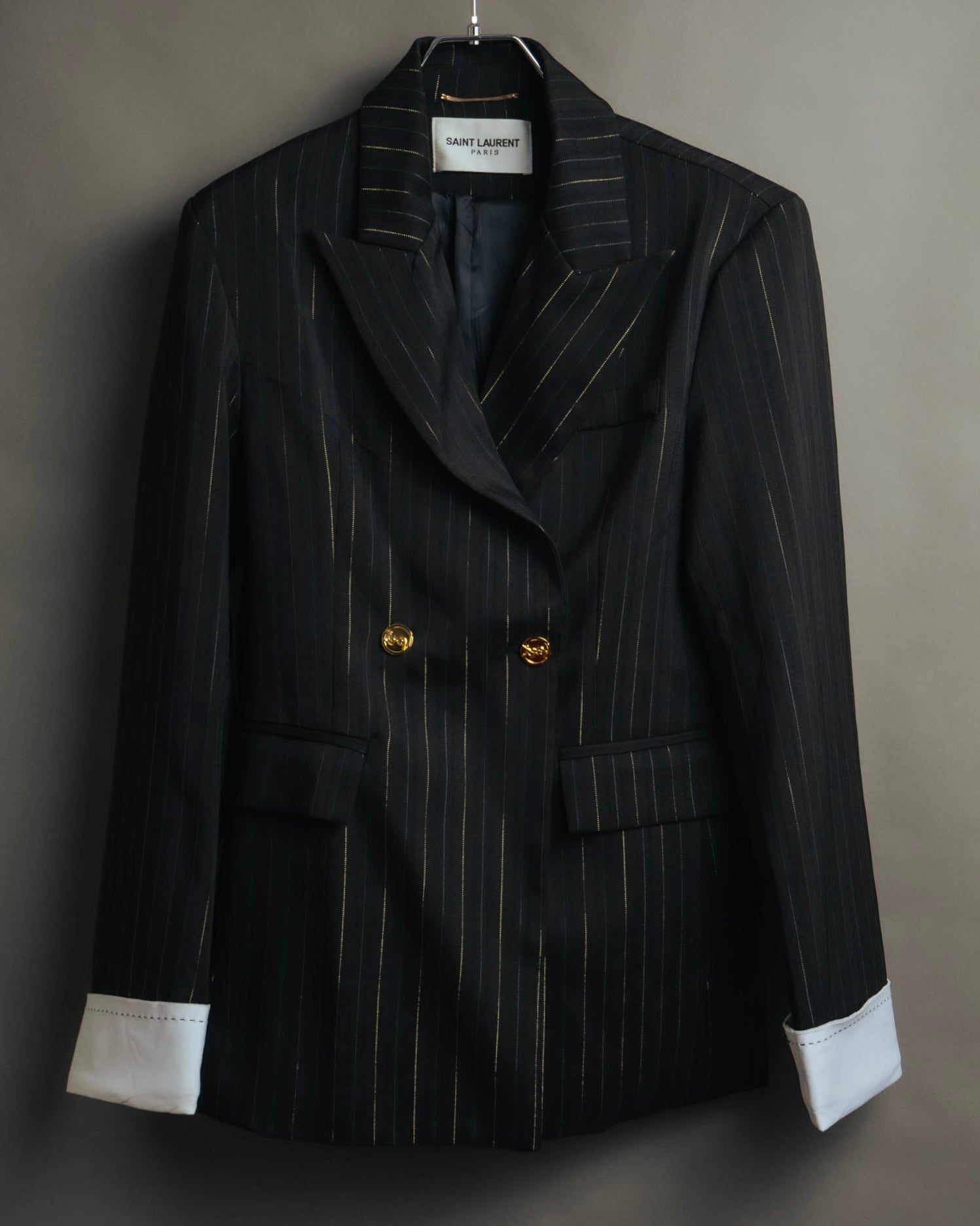 -SPECIAL-“SAINT LAURENT” 18's- Modern pinstripe double breasted jacket
