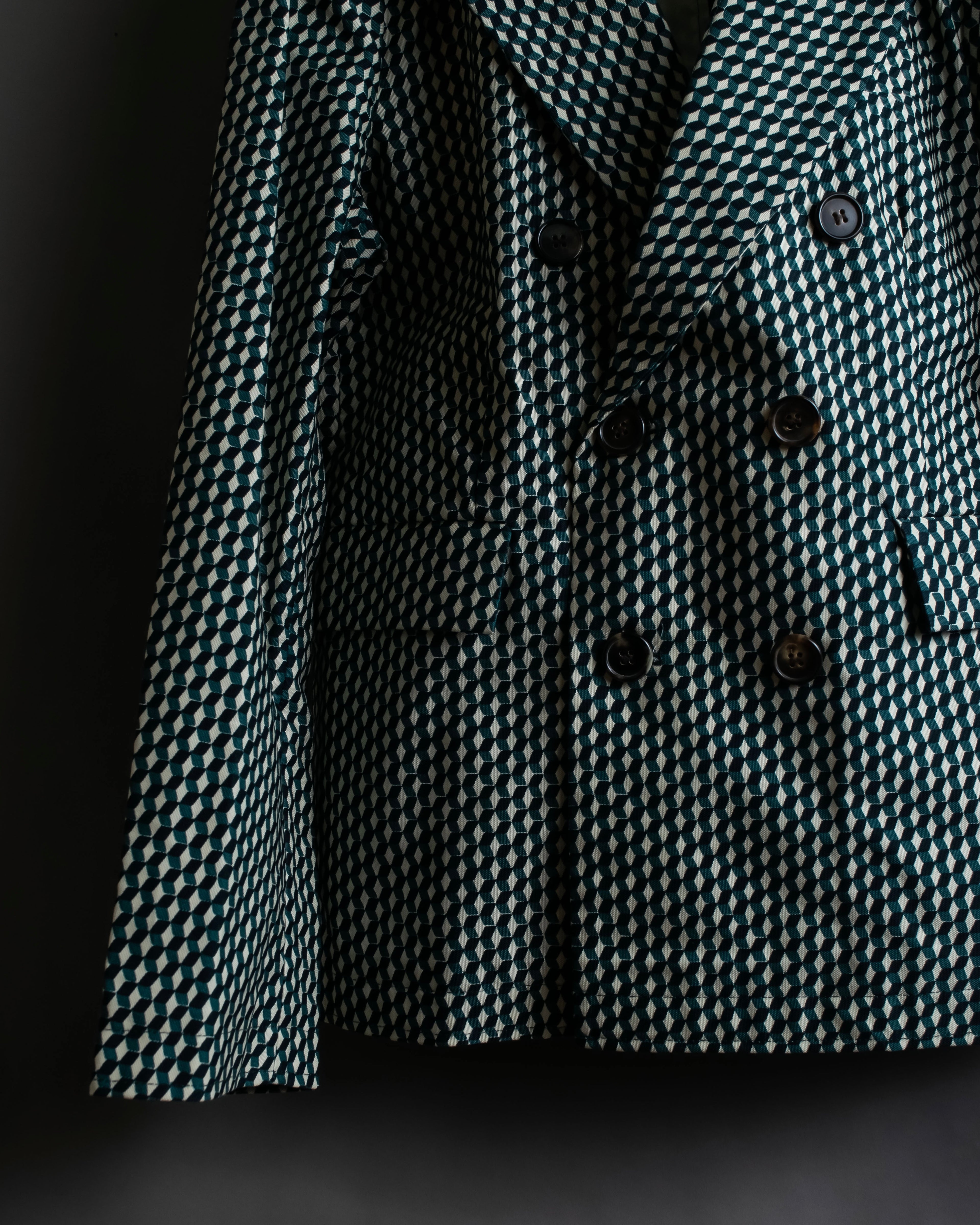 "MARNI" Geometric pattern double-breasted tailored jacket