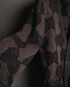 “Yves Saint Laurent” 80’s-90’s geometric knit cardigan