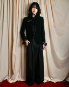 "JEAN-LOUIS SCHERRER" Lace frill design ribbon attached jacket