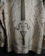 –SPECIAL– "HERMES" 90’s La musique des sphères silk twill printed shirt