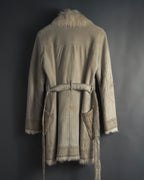 "BURBERRY BLUE LABEL" 00’s Shearling cable-knit pockets coat
