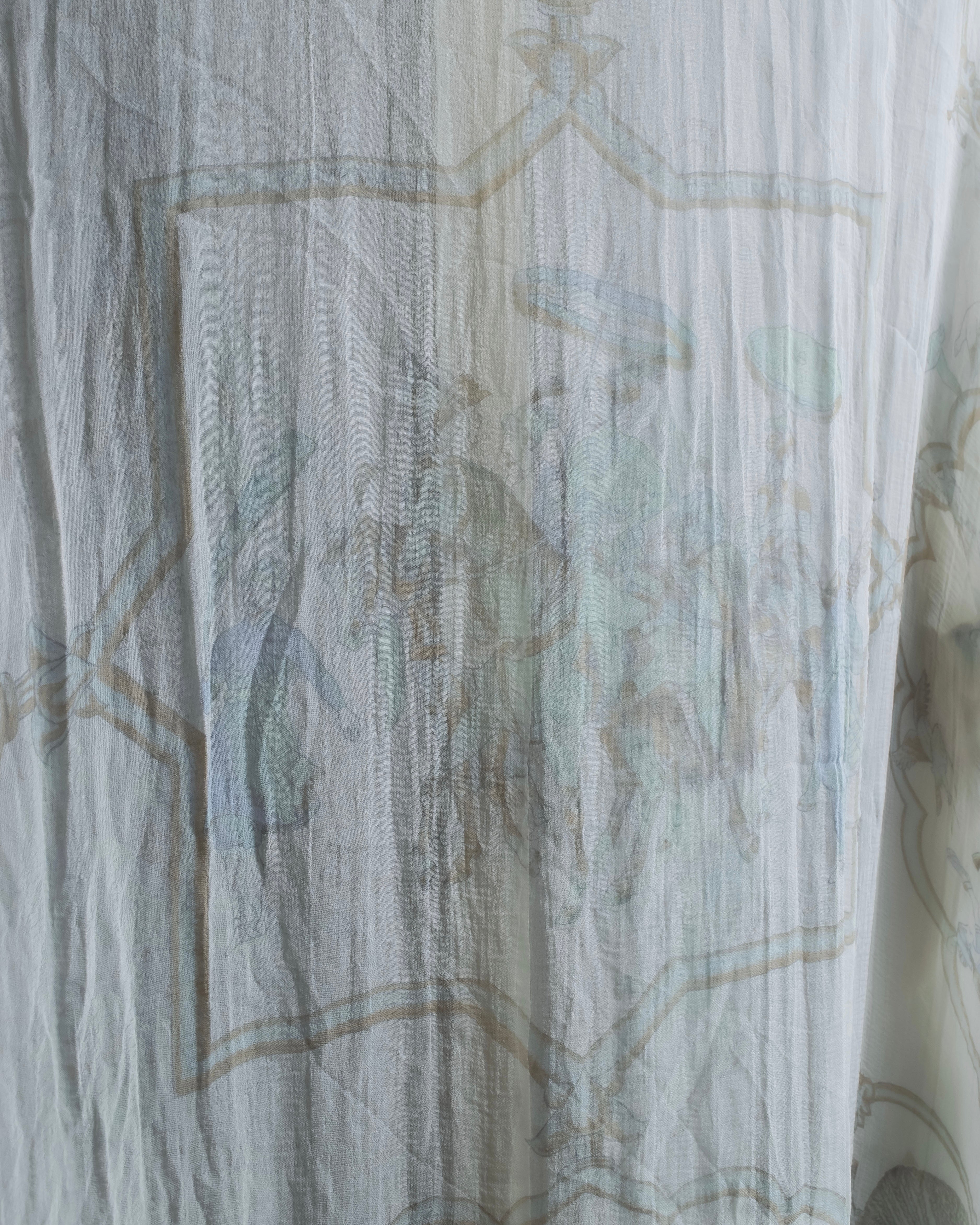 "HERMES" Margiela period abstract pattern shirt