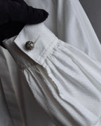 "Christian Dior" Diamond pattern woven metal button shirt