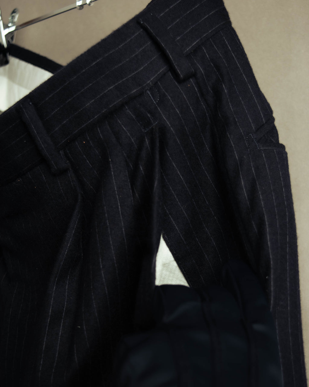 -SPECIAL- “Hermès” 80’s-90’s Super 120’s wool pinstripe double breasted setup