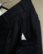 -SPECIAL- “Hermès” 80’s-90’s Super 120’s wool pinstripe double breasted setup