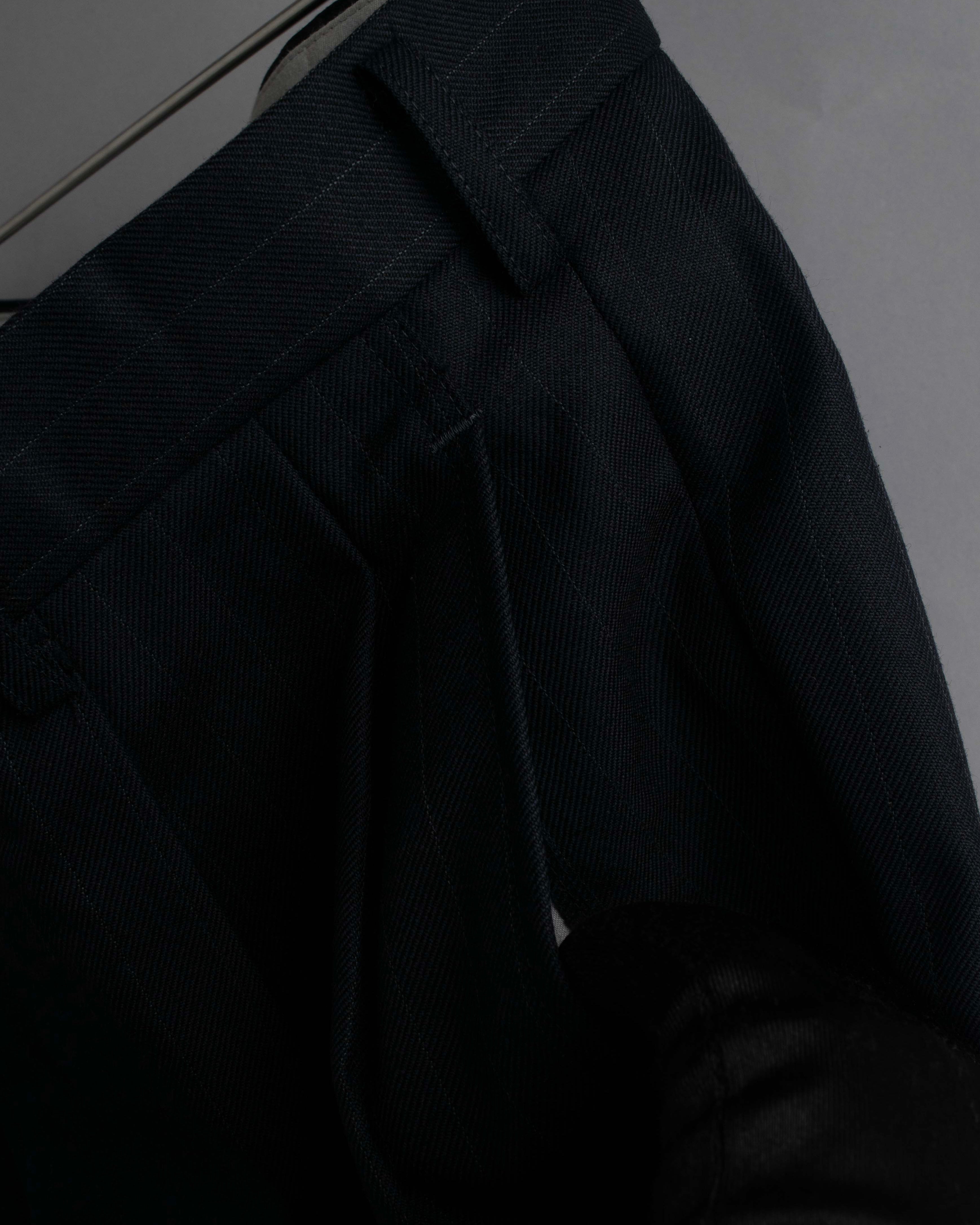 "YVES SAINT LAURENT" 00's shadow stripe pattern beautiful tailoring set up