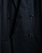 "PAUL SMITH" Peaked lapel tailored jacket and tapered slacks in glittery striped pattern set up