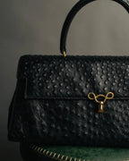 “Jardin des Sacs” 80’s-90’s Ostrich leather top handle bag