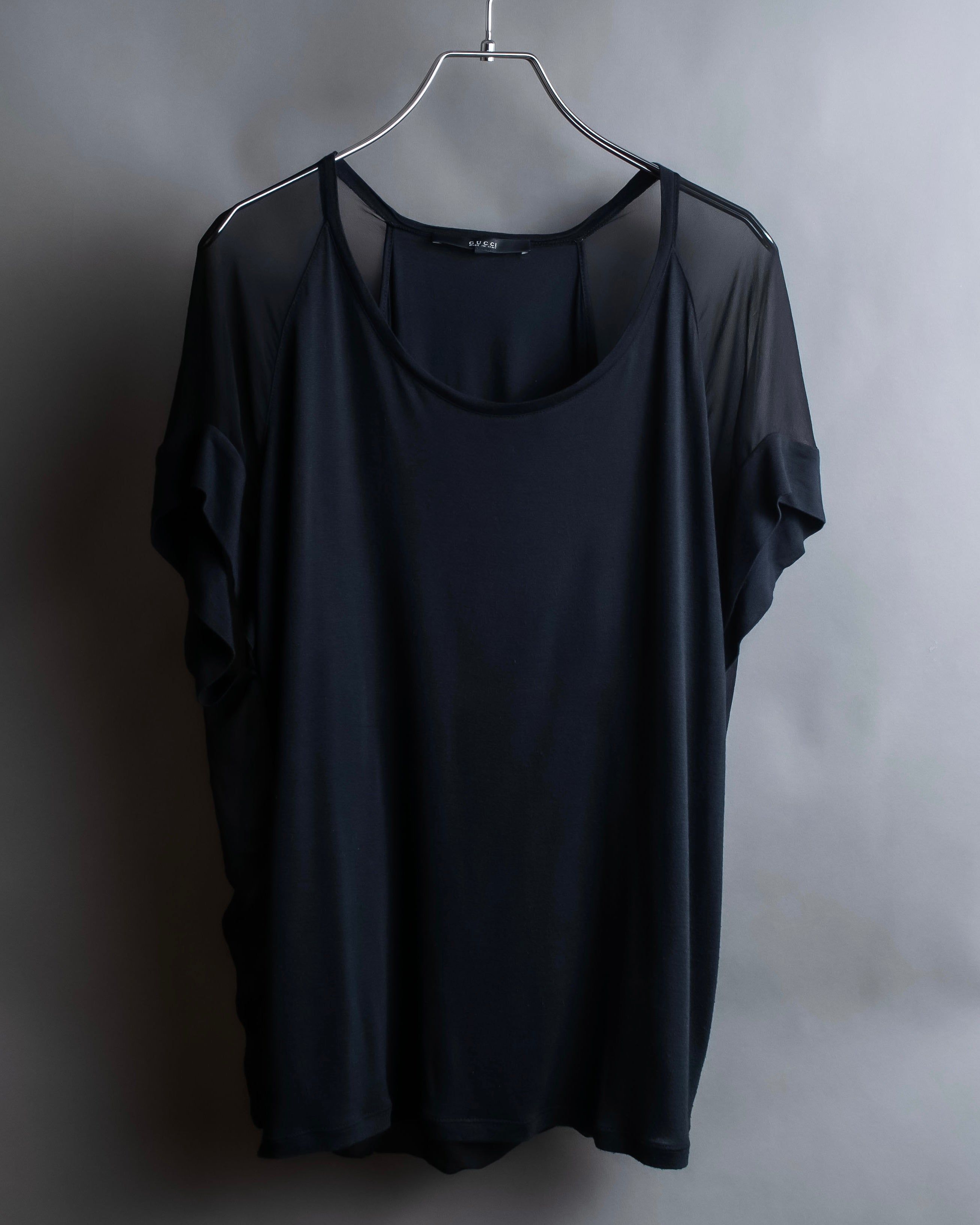 "GUCCI" Layered see-through design pullover