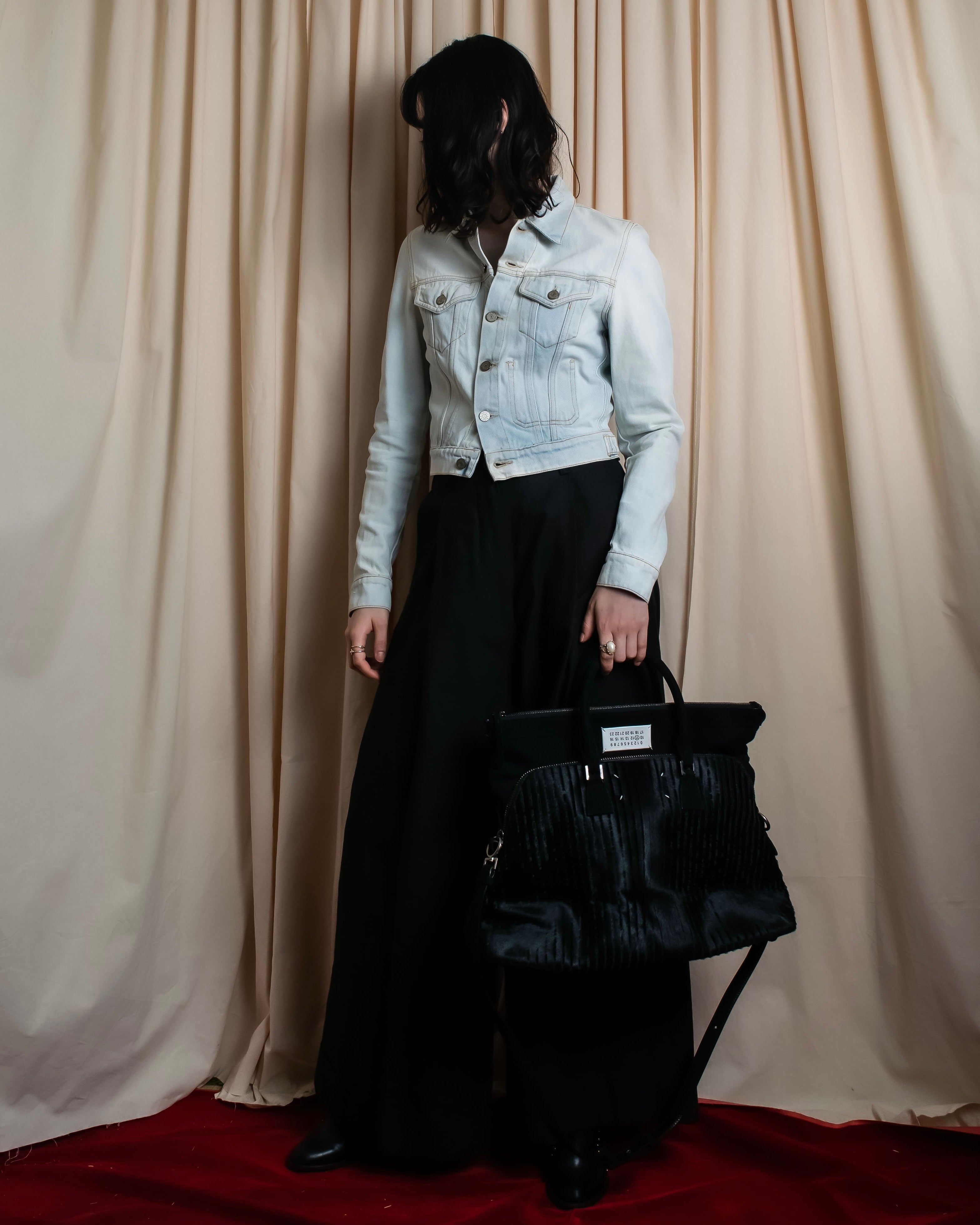 "MAISON MARGIELA" 5AC Harako leather corduroy combination 2way bag