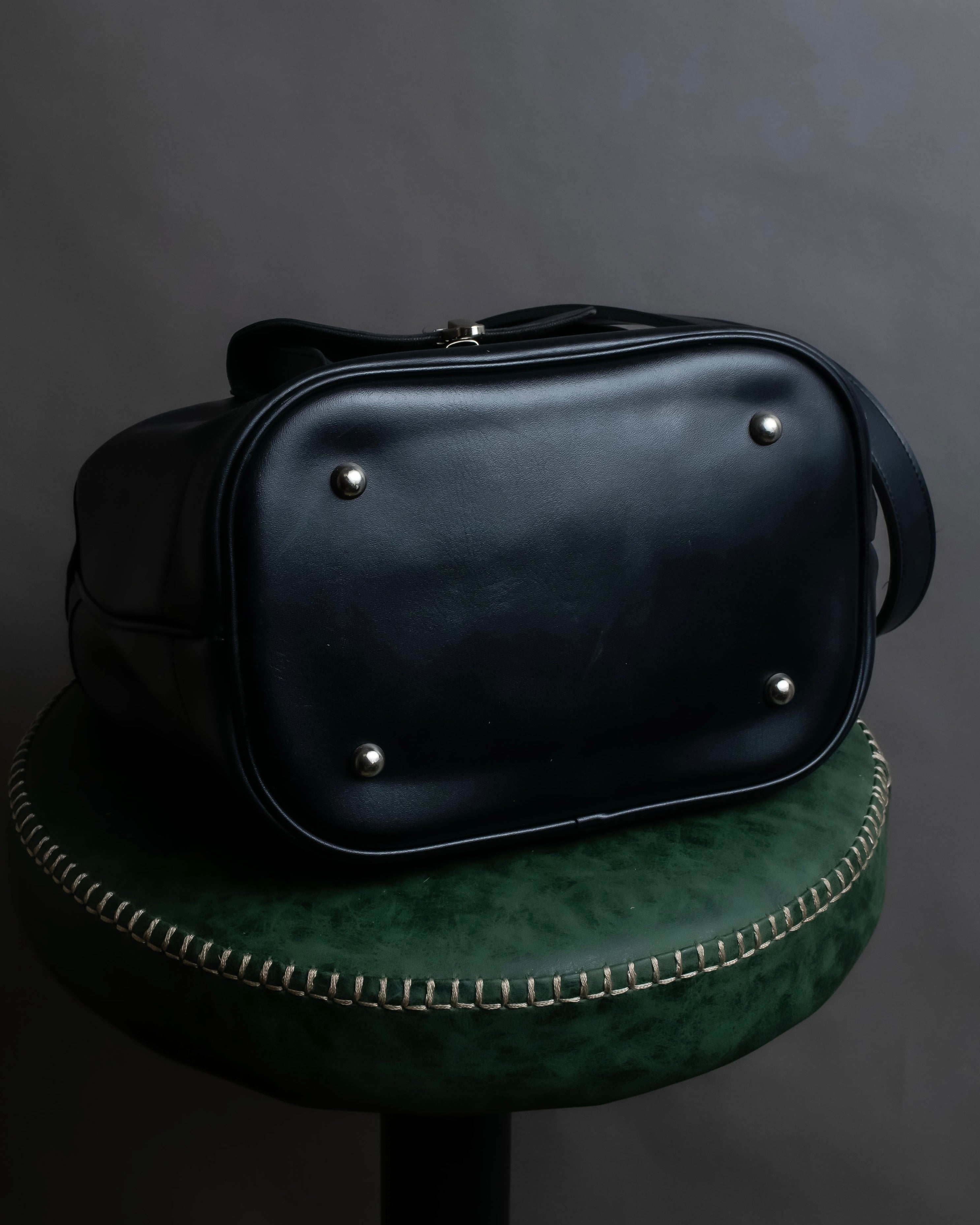 "COMME des GARCONS" Drawcord strings design PVC leather bag