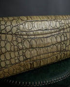 "MIU MIU" Belt strap design embossed leather hand bag