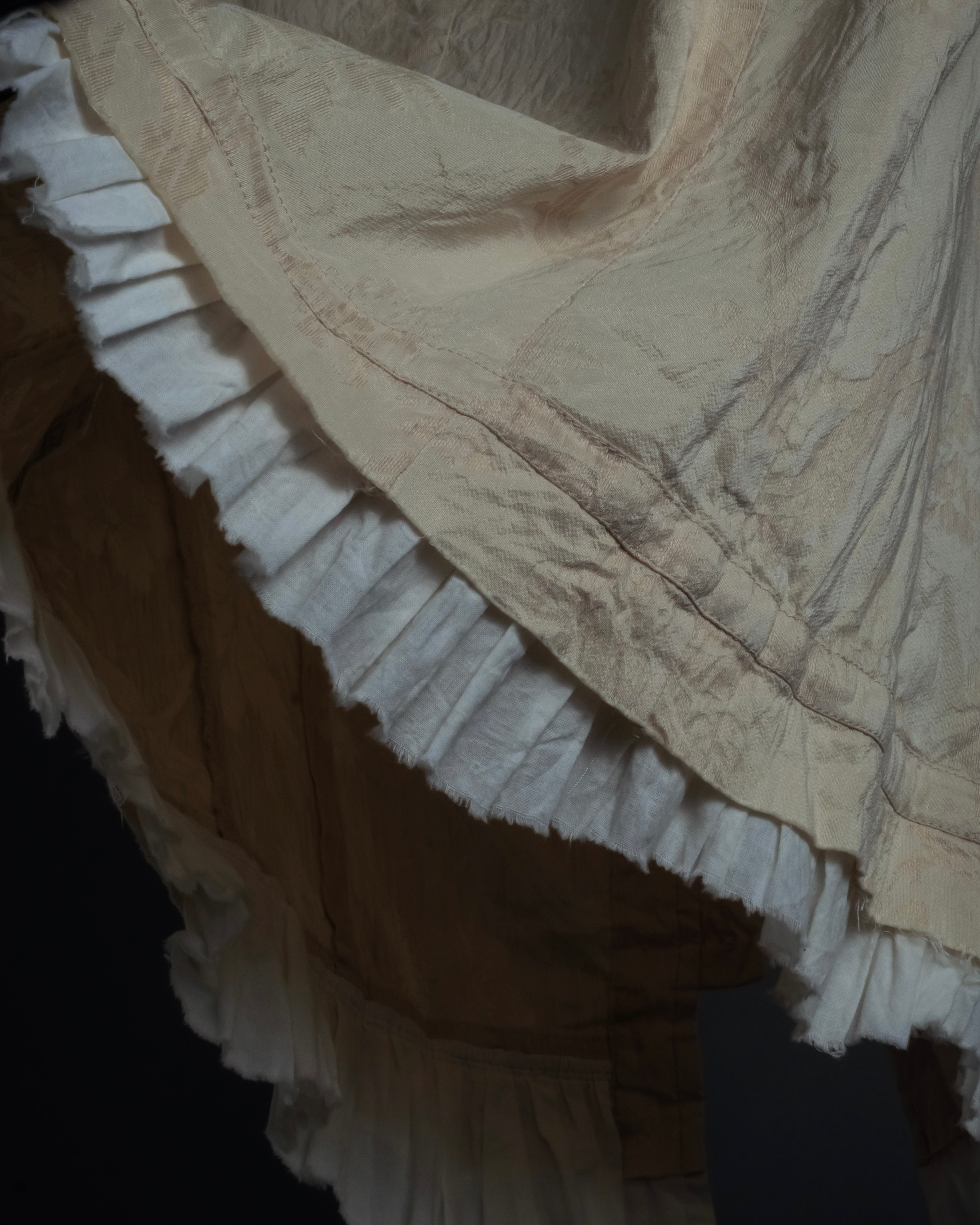 "DRIES VAN NOTTEN" Botanical print wrinkled tiered ruffle design vest