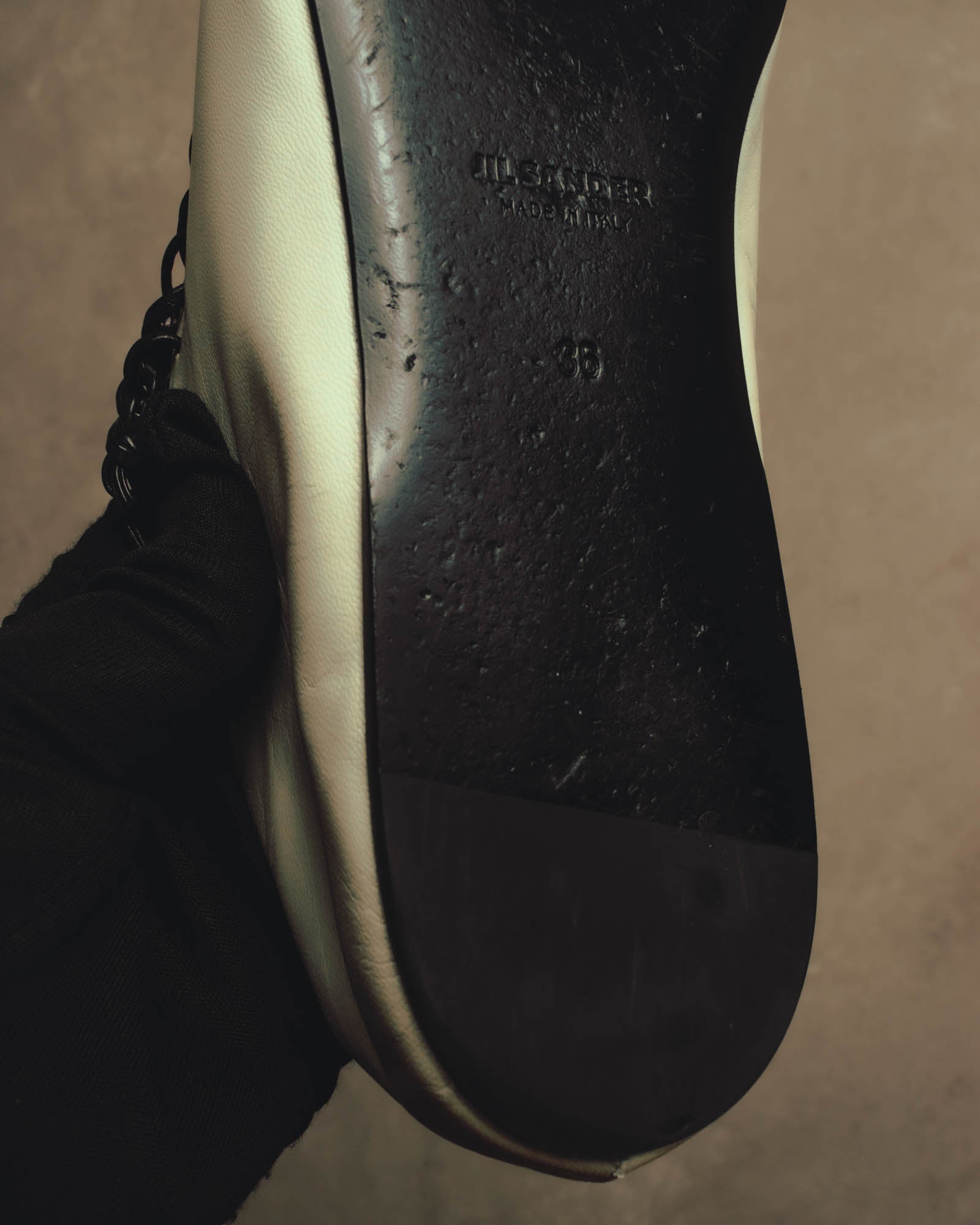 -SPECIAL- “JIL SANDER” 2020’s interwoven strap pointed-toe flat shoes