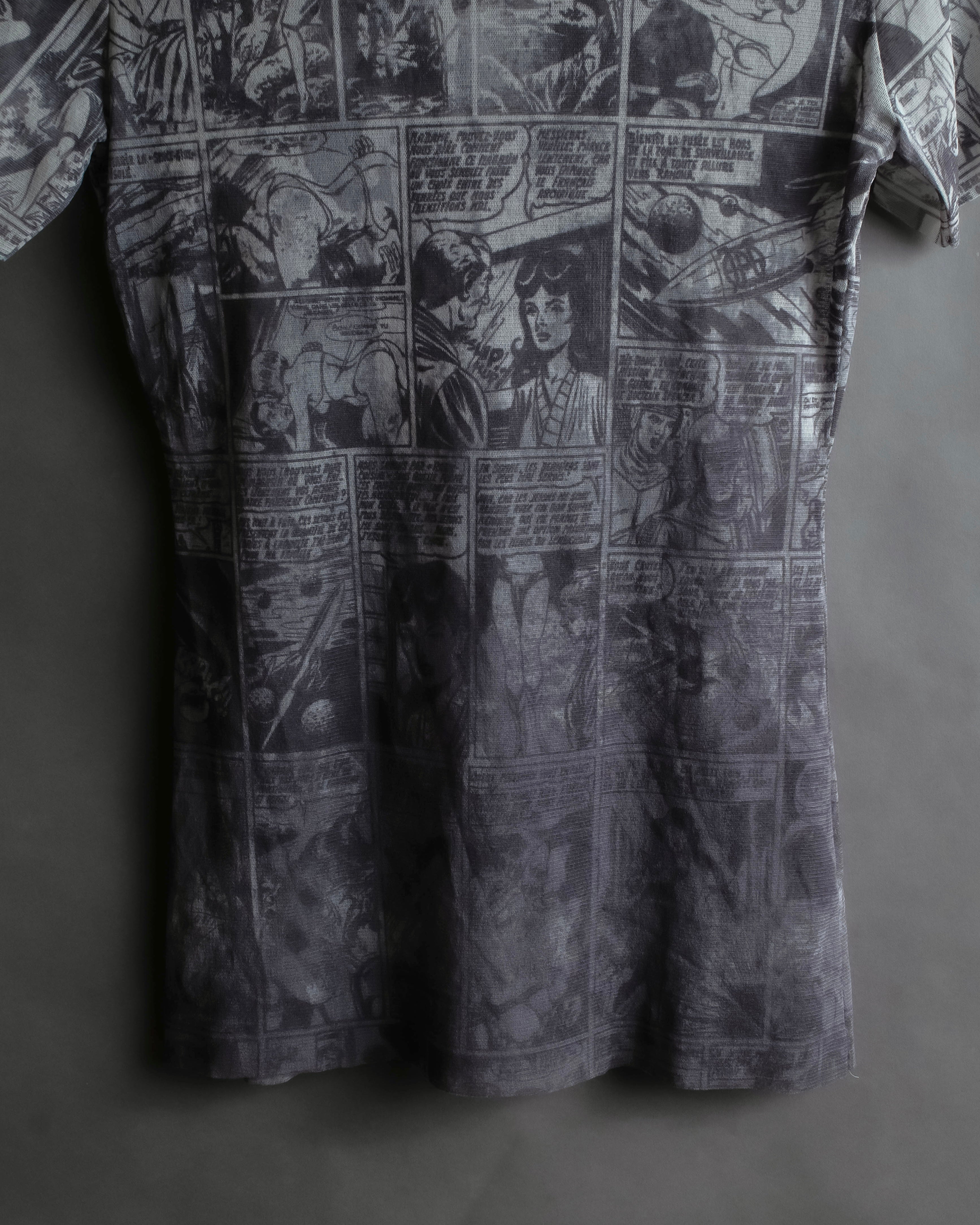 "JEAN PAUL GAULTIER JEANS" American comic book motif sheer short length pullover