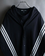 "Y-3" Asymmetrical three-stripes wrap dress