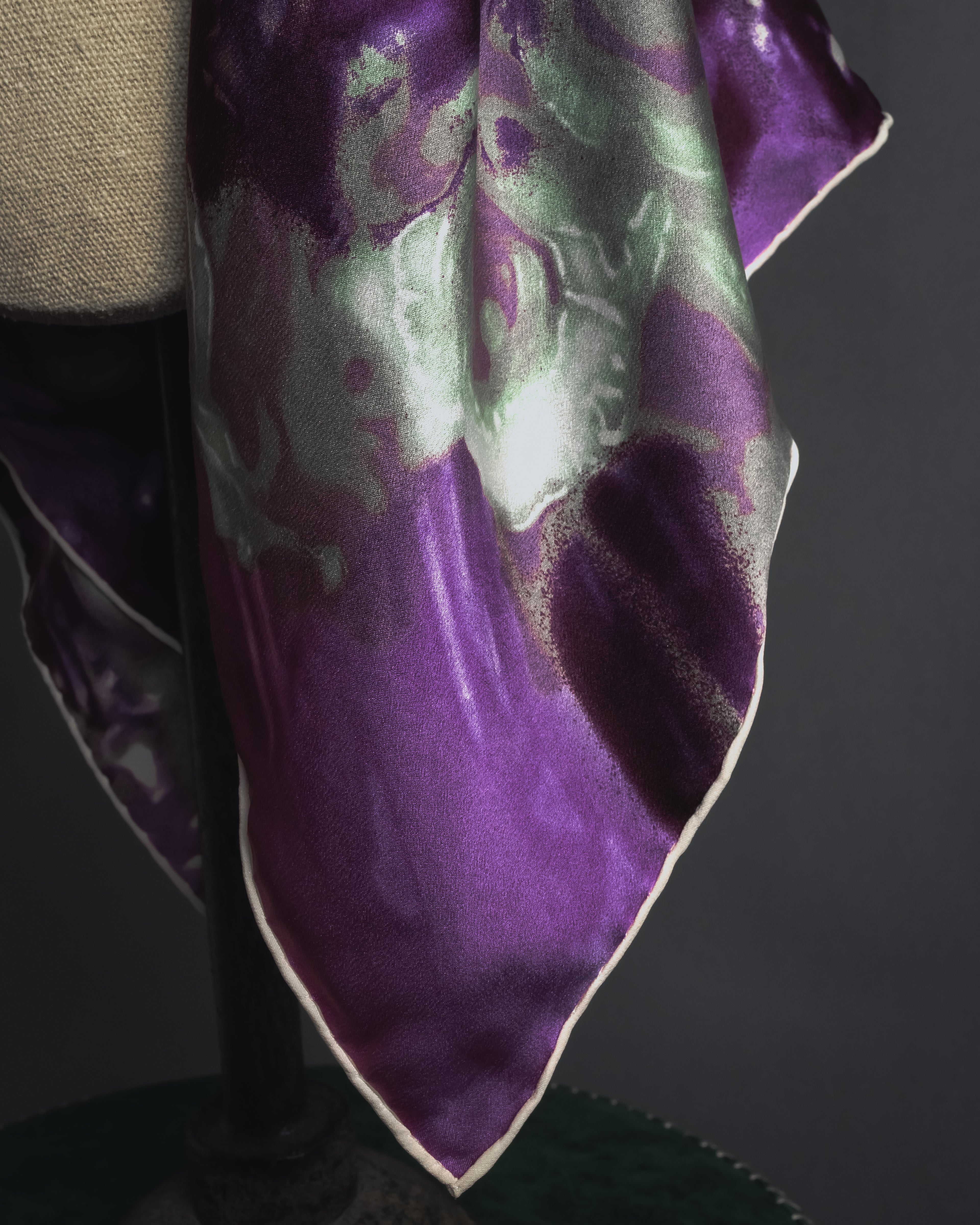"Christian Dior" Abstract floral marbled print scarf