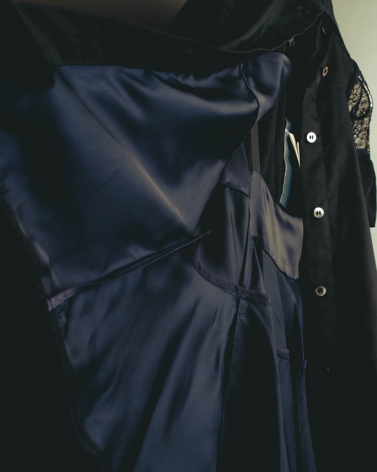 "sacai" 10's Layered lace-panel shirt blouse