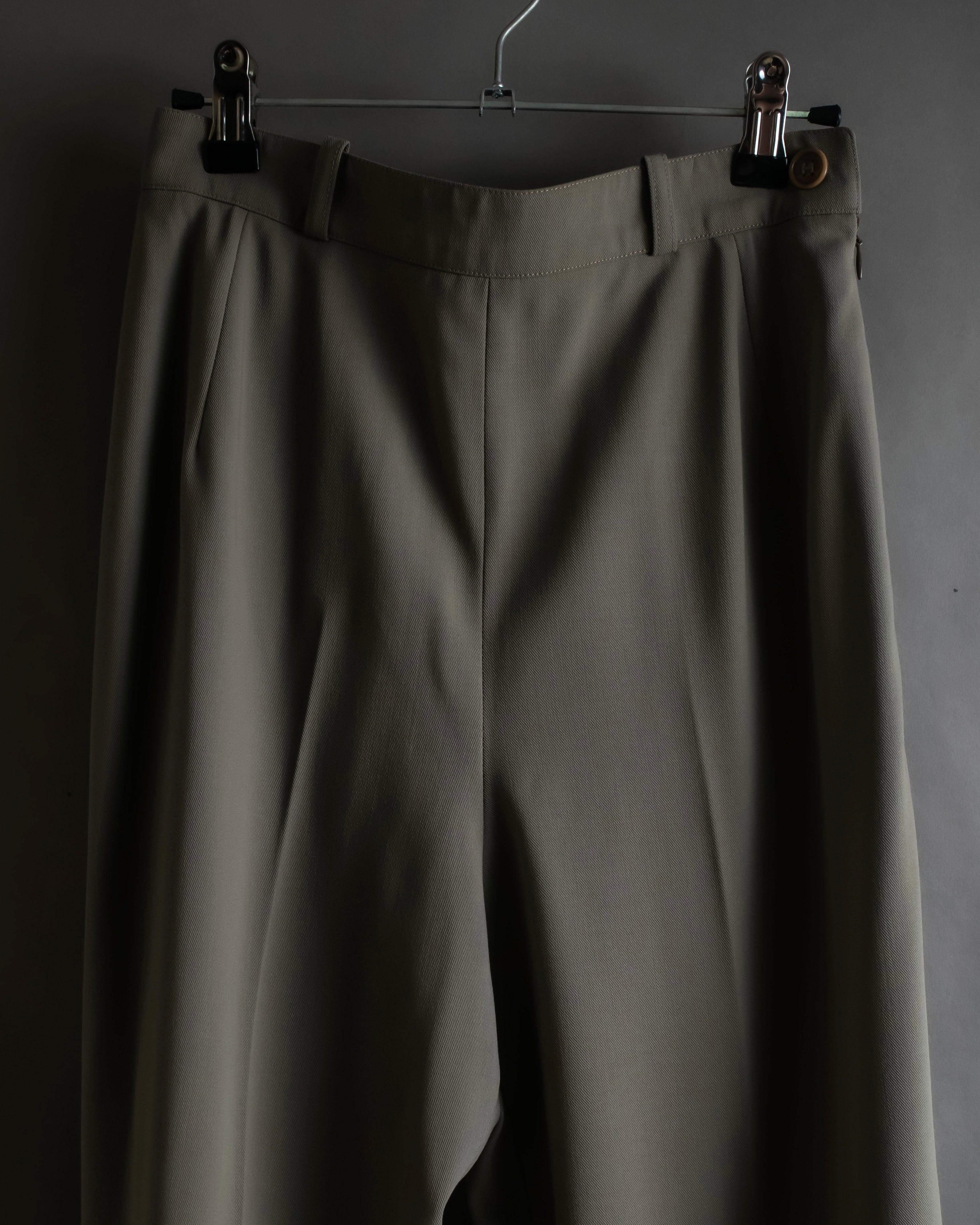"HERMES" Margiela period silk wide straight slacks