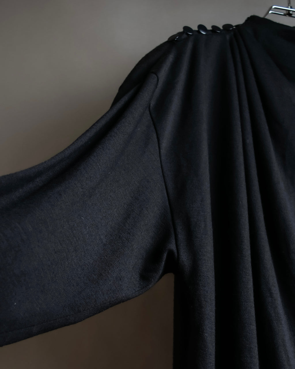 "LANVIN" Asymmetrical shoulder button design long dress