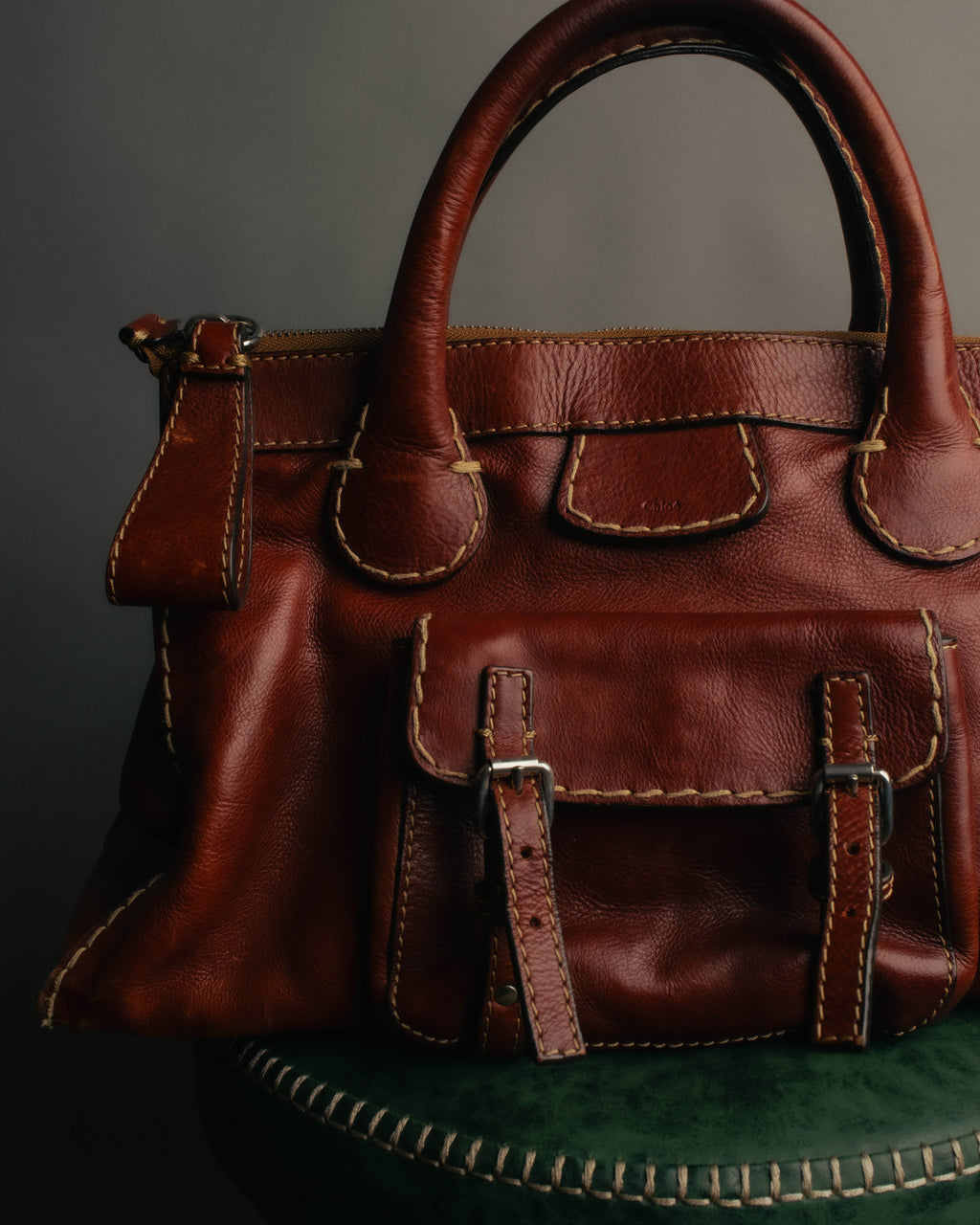 "Chloé" 00's Cognac leather top handle bag