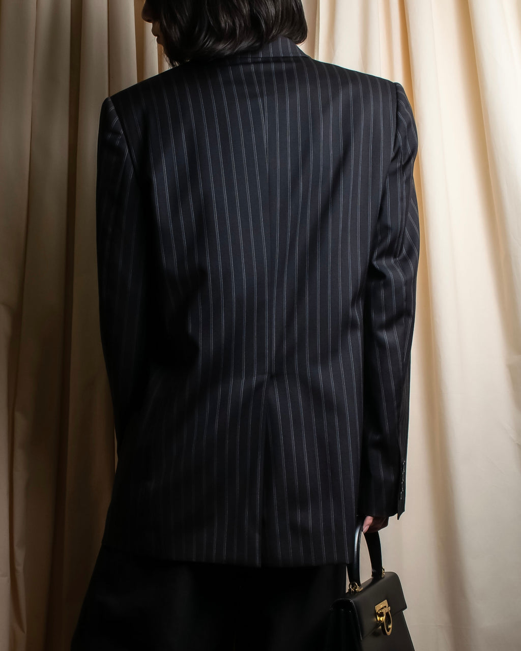 "Dolce & Gabbana" Pinstripe vertical lines emphasized tailored jacket
