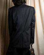 "Dolce & Gabbana" Pinstripe vertical lines emphasized tailored jacket