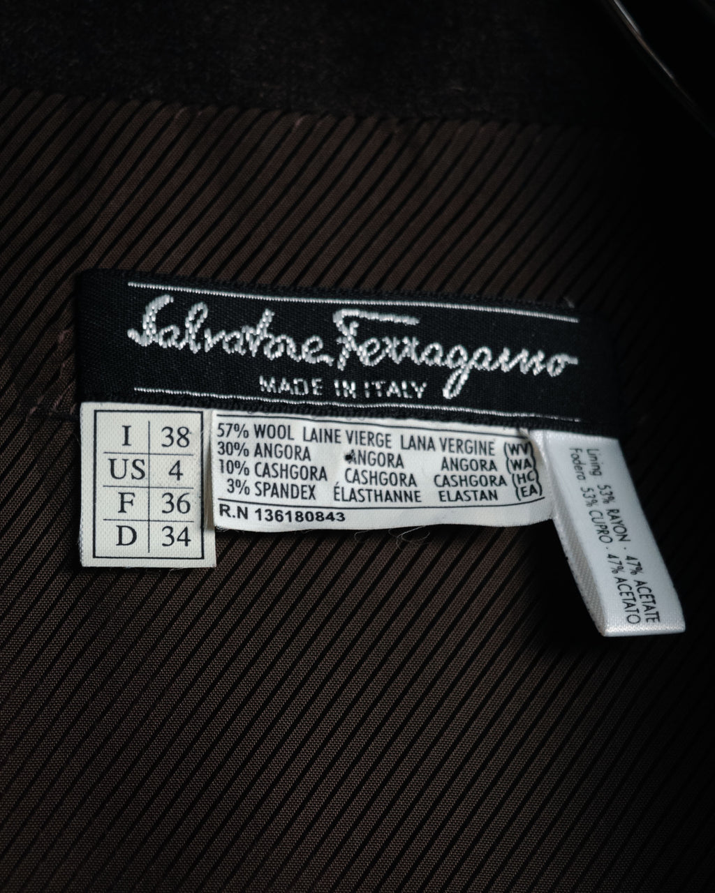 “Salvatore Ferragamo” 2000’s Four button tailored wool blend jacket