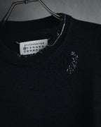 "Maison Margiela" 15AW deconstructed hand-stitched crewneck knit