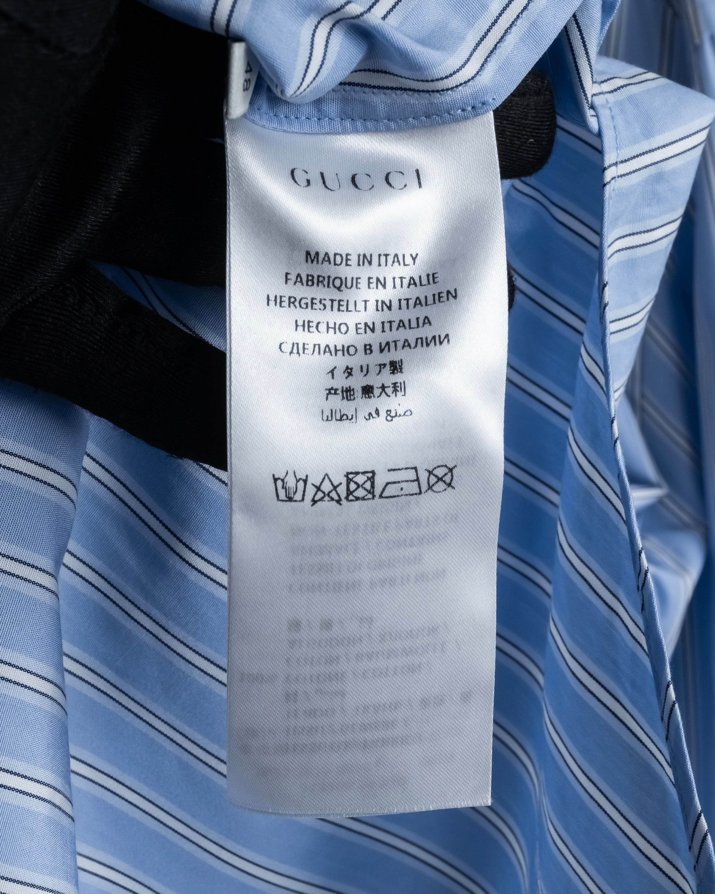 "GUCCI" Michele period brand code embroidered striped shirt