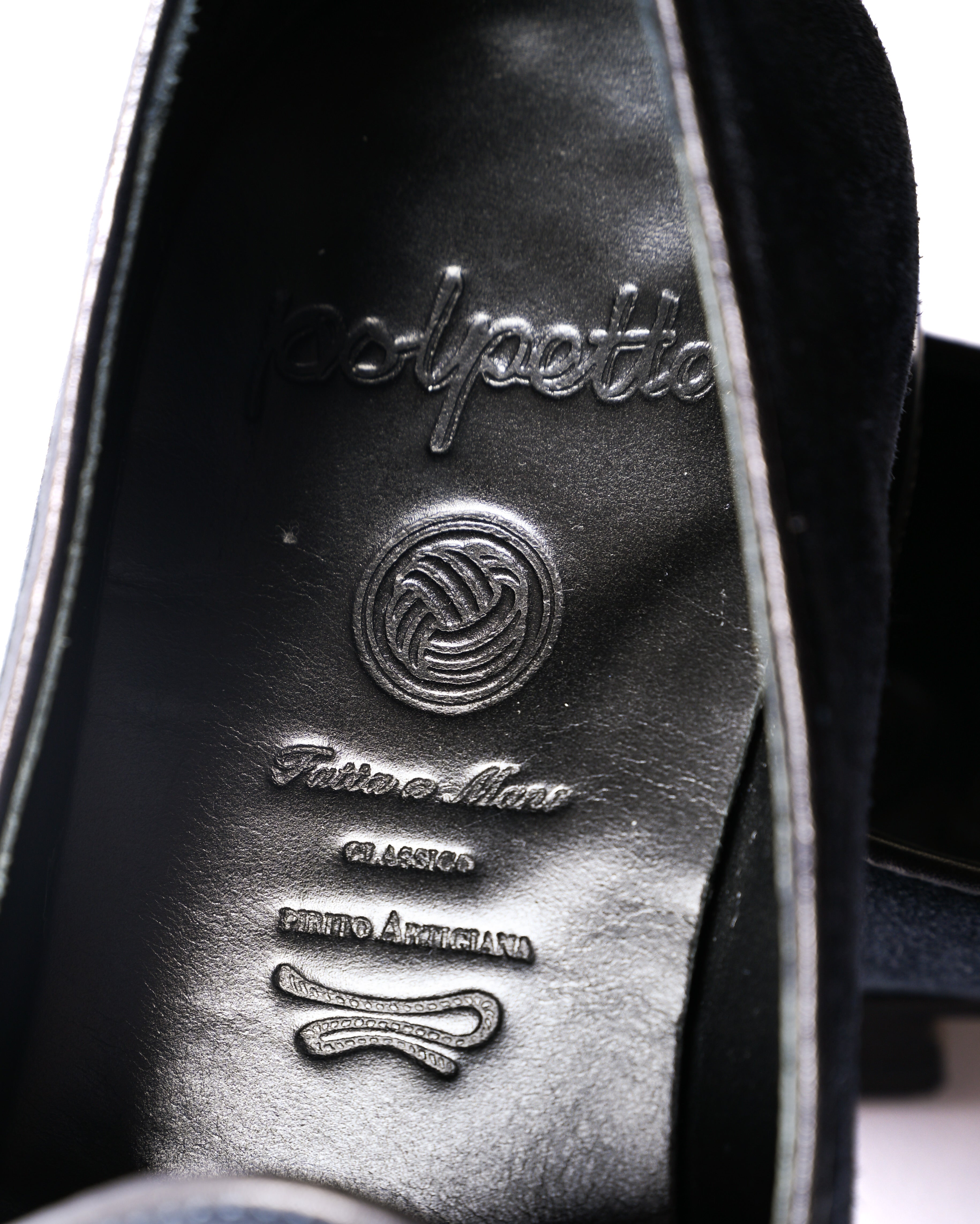 POLPETTA × Brilla per il gusto/ “ PASSO” Suede Tassel Loafers Navy