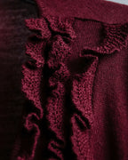 "VALENTINO" Virgin wool ruffled flower design cardigan