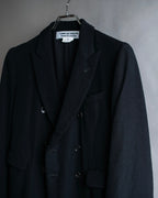 "COMME des GARCONS" Peaked lapel double-breasted long tailored jacket