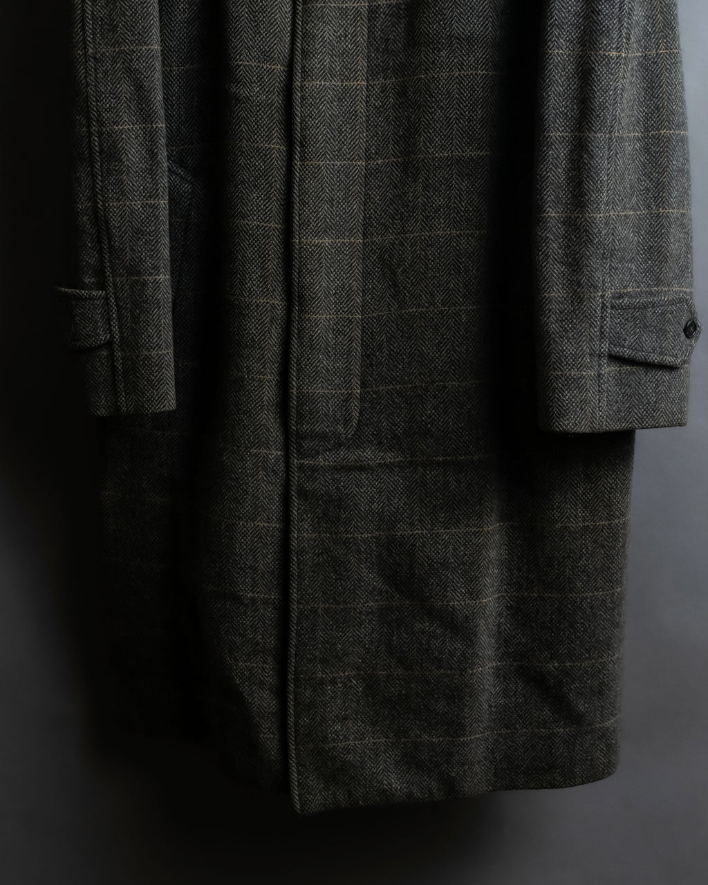 "BURBERRYS" Fine check pattern herringbone coat