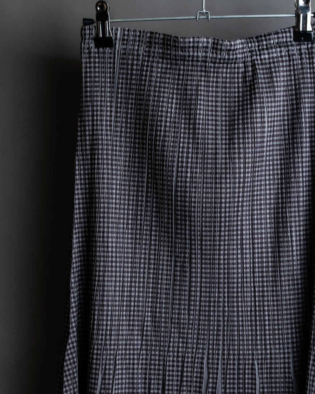 "PLEATS PLEASE ISSEY MIYAKE"
Gingham check sheer combination pleated skirt
