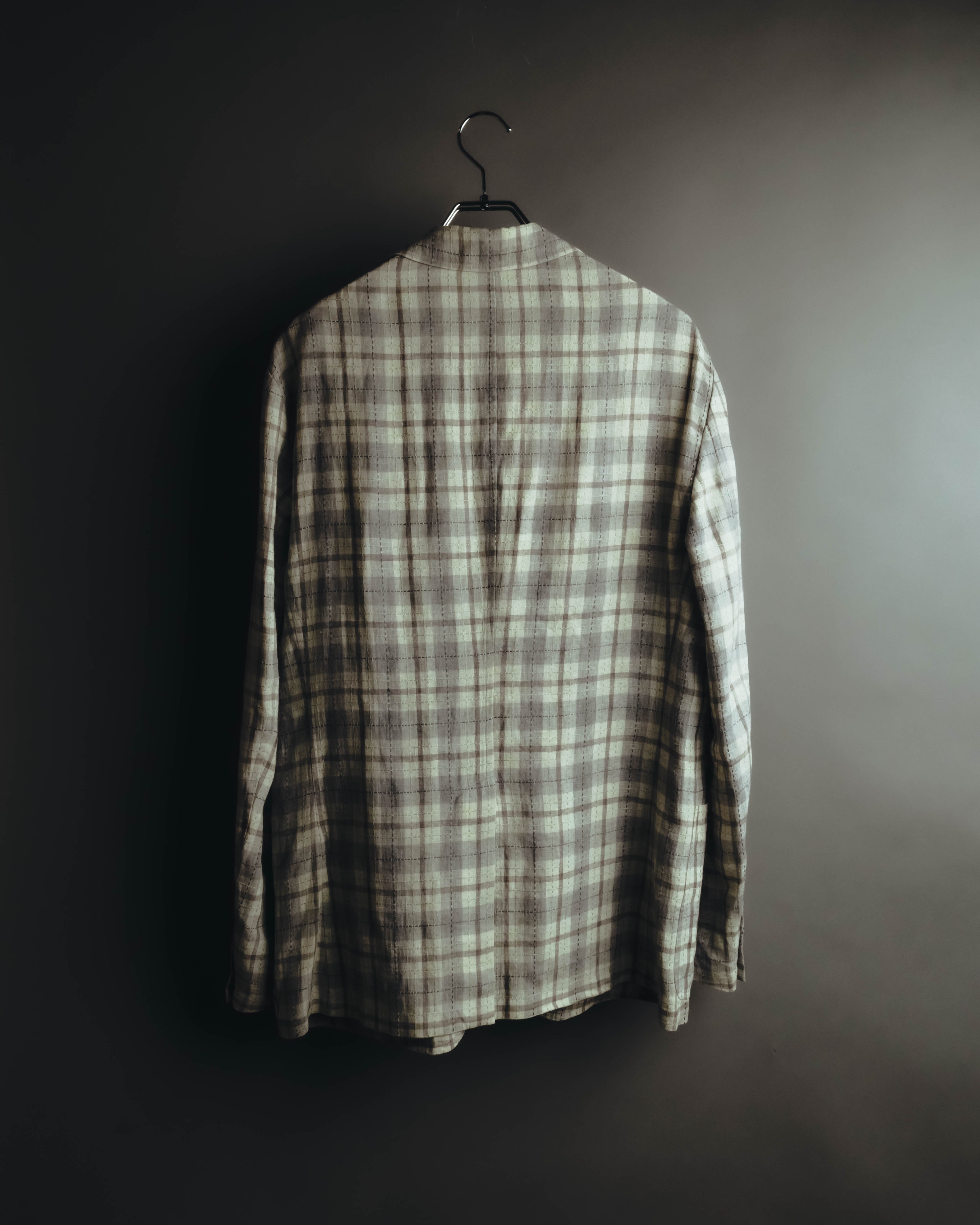 -SPECIAL- "Hermès" 10's Textured linen blend check blazer