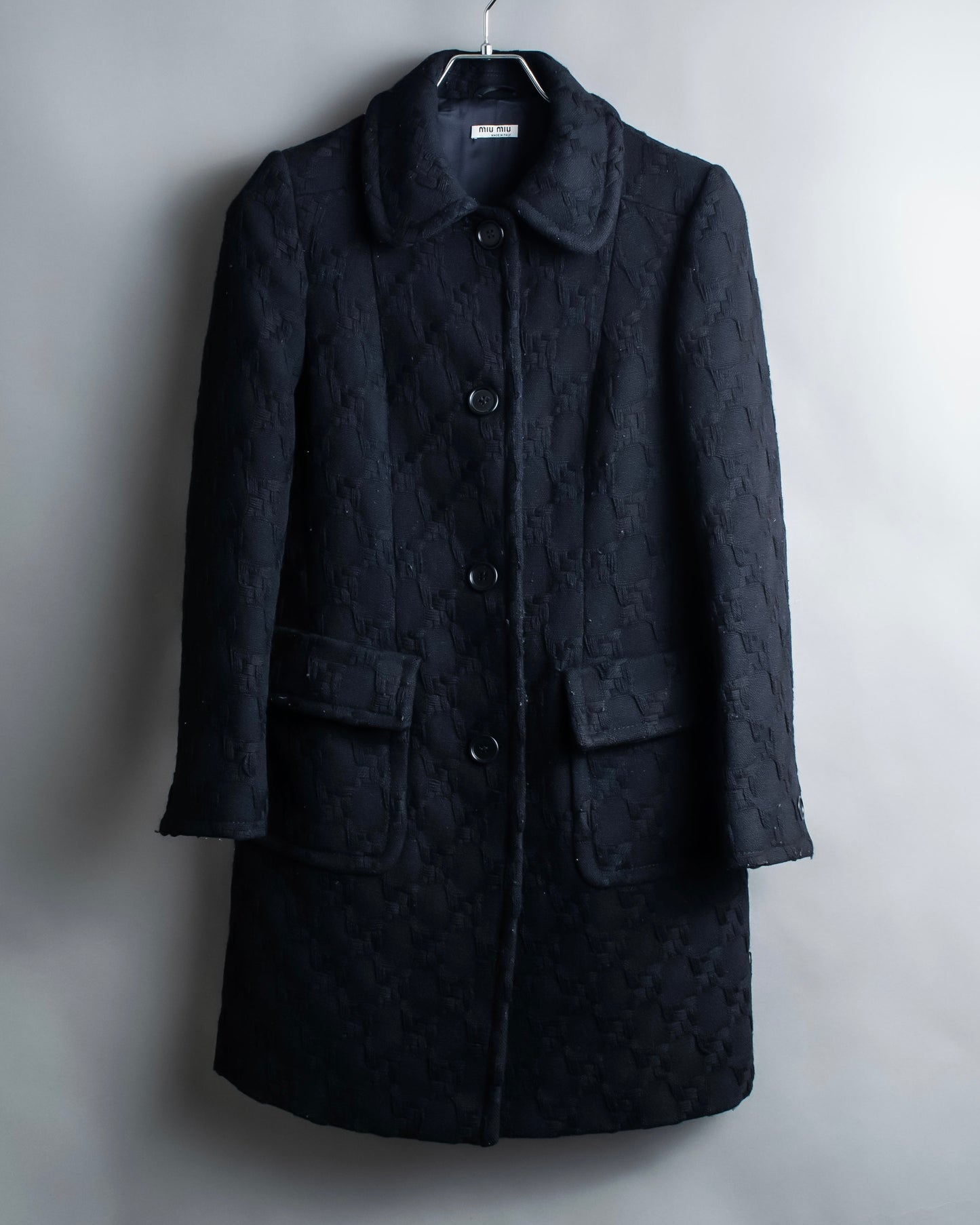 "MIU MIU" dimensional woven stand up collar coat