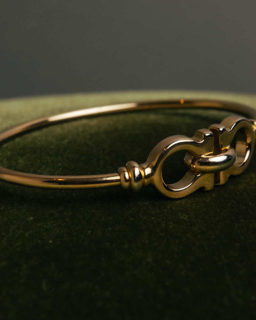 “Salvatore Ferragamo” 90’s-00’s Gancini gold tone bangle bracelet