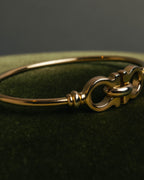 “Salvatore Ferragamo” 90’s-00’s Gancini gold tone bangle bracelet