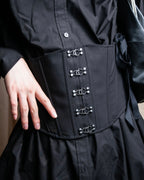 "KIMHĒKIM" Bondage corset belt design shirt dress