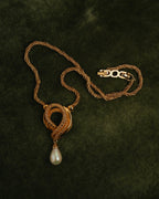 –SPECIAL– “Christian Dior” 80’s-90’s rope knot pearl drop necklace