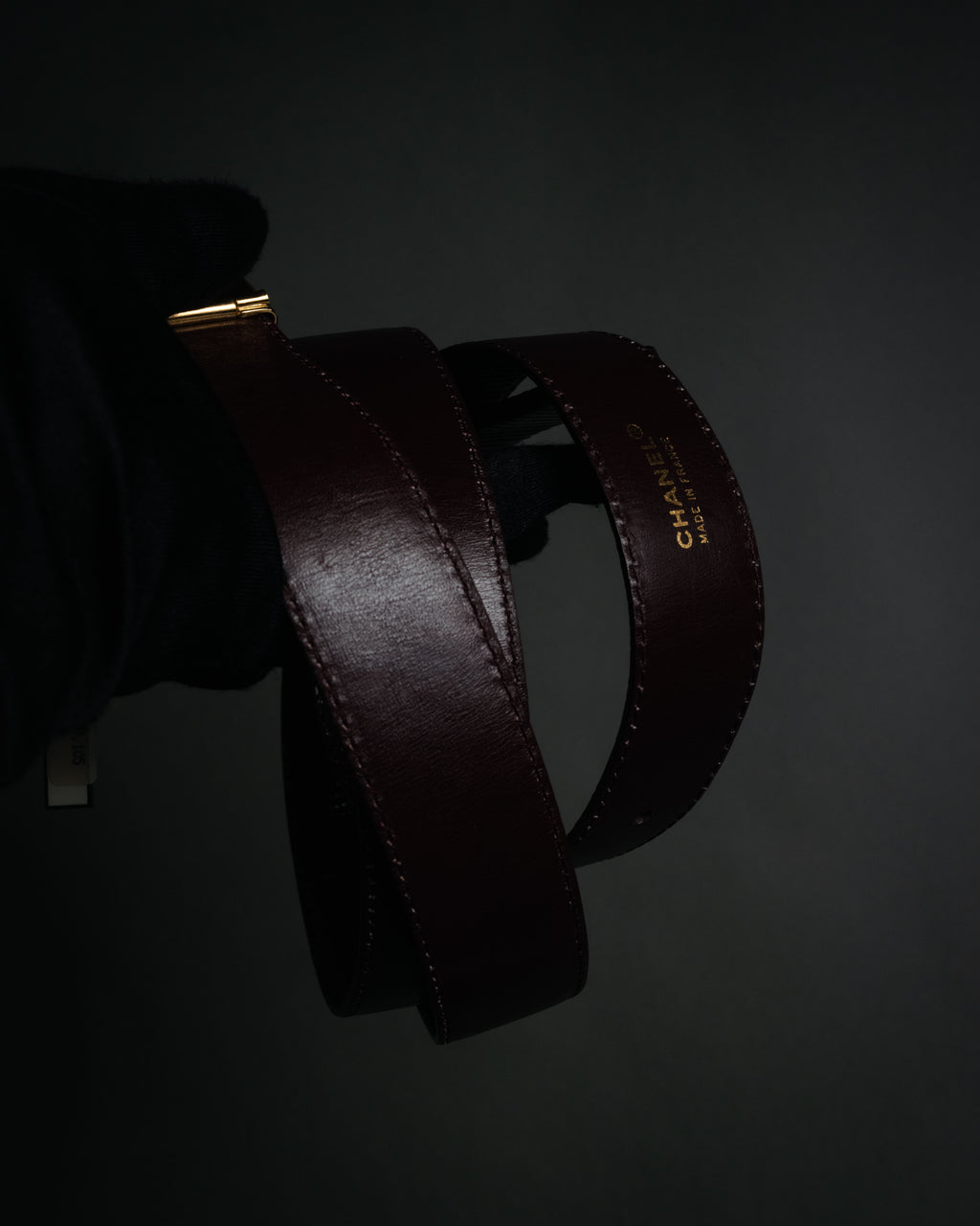 “CHANEL” 90’s Octagon buckle lizard leather belt