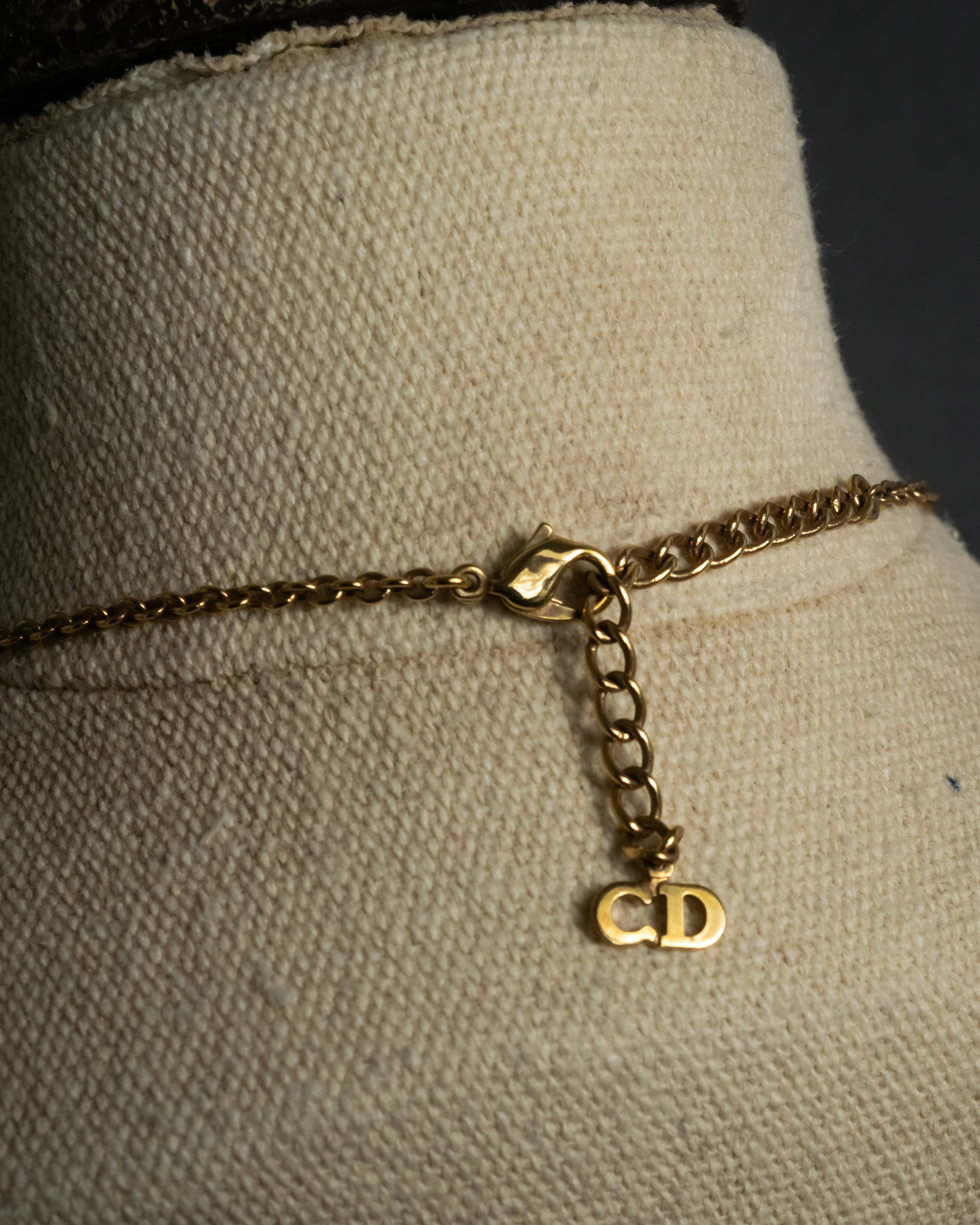 "Dior" CD logo iconic top design necklace