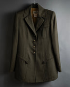 -SPECIAL- "HERMES" 90's Military-inspired zip design tailored jacket