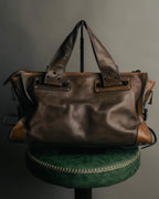 "Chloé" 2000's two-tone leather structured tote bag