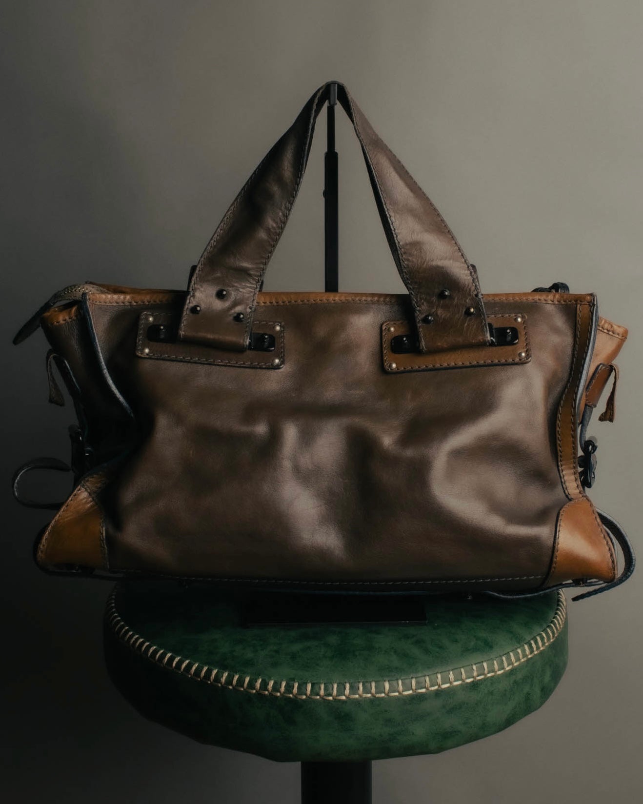"Chloé" 2000's two-tone leather structured tote bag