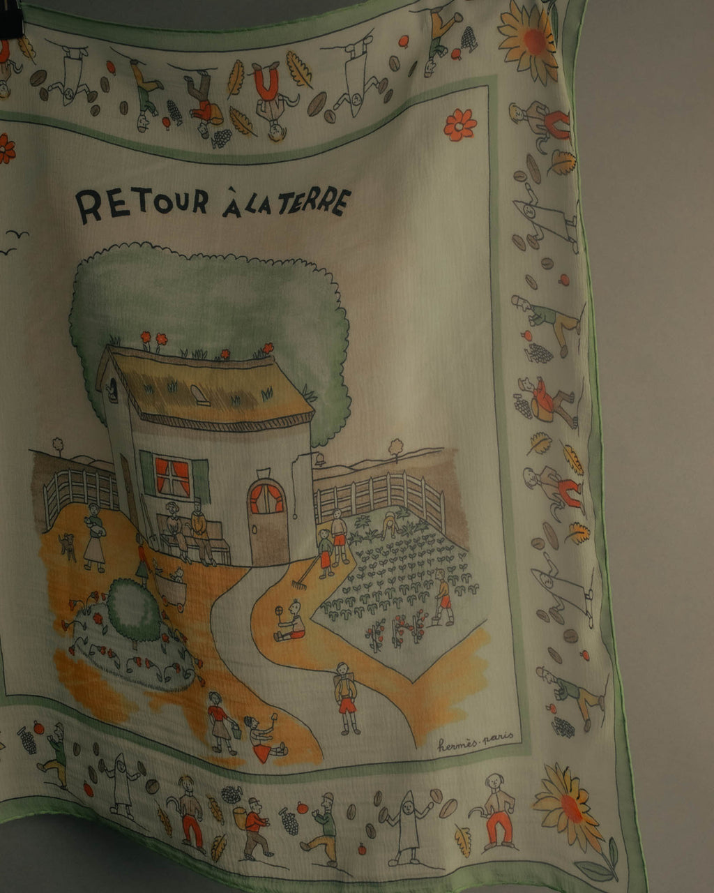 “HERMÈS” 90’s-10’s Retour à la terre silk scarf